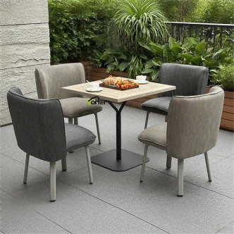 Perabot outdoor baru set fabric aluminium modern