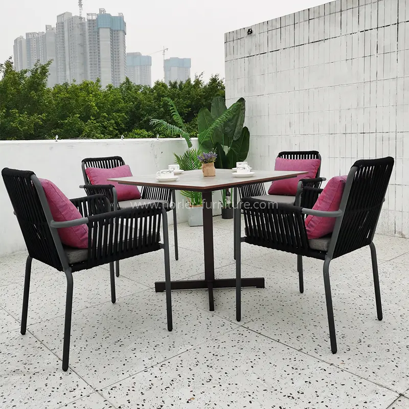 Mengapa Memilih Meja Makan dan Kursi Rangka Aluminium Luar Ruangan untuk Ruang Tamu Teras Modern