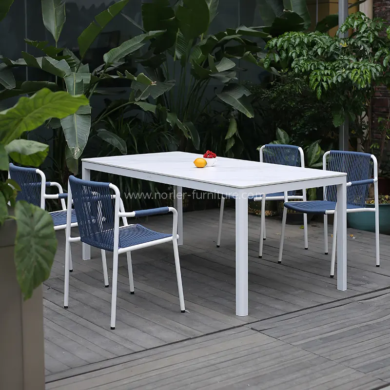 Aluminium Woven Belt Outdoor Table and Chair