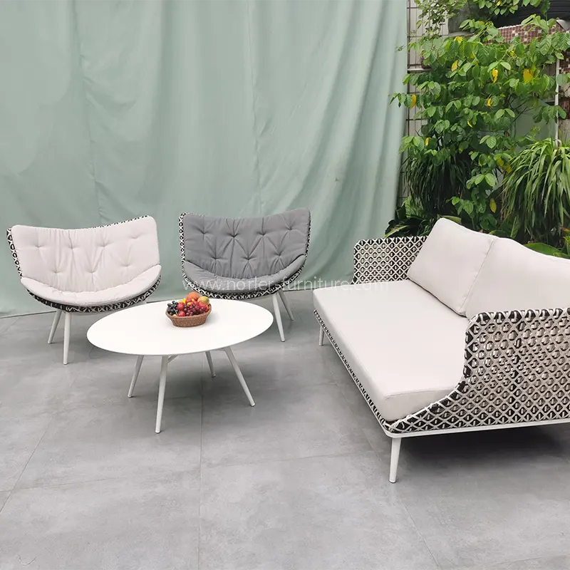 Bingkai aluminium aluminium yang tahan lama, bingkai pelapis bubuk pe rotan sofa