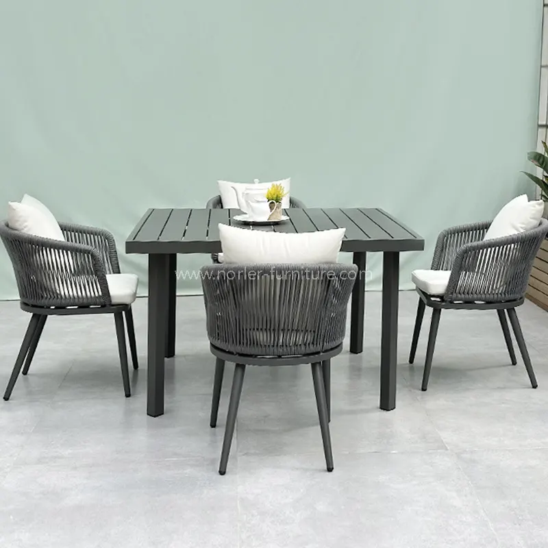 Fashion Outdoor Aluminium Rope Dining Set