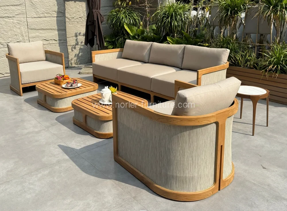 Waterproof Outdoor Furniture Teak Wood Sofa