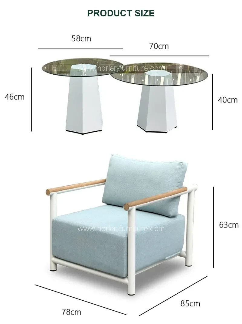 Thickness Aluminum Frame Sofa Set