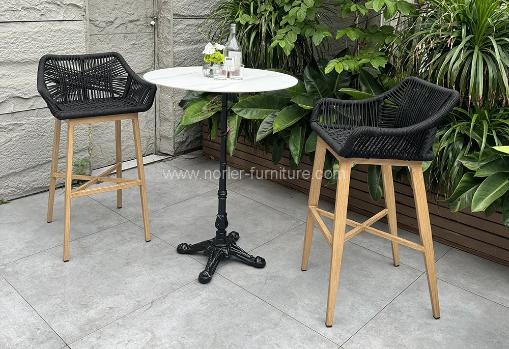 Outdoor Garden Balcony Teak Wood Bar Set