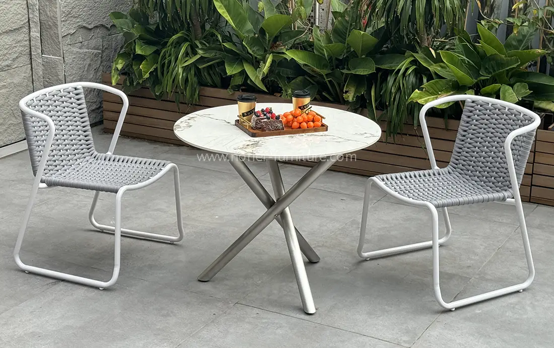 Outdoor Aluminum Frame Woven Waterproof Balcony Set