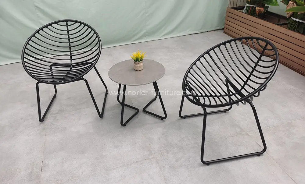 Outdoor Weather Resistant Aluminum Frame Coffee Balcony Set