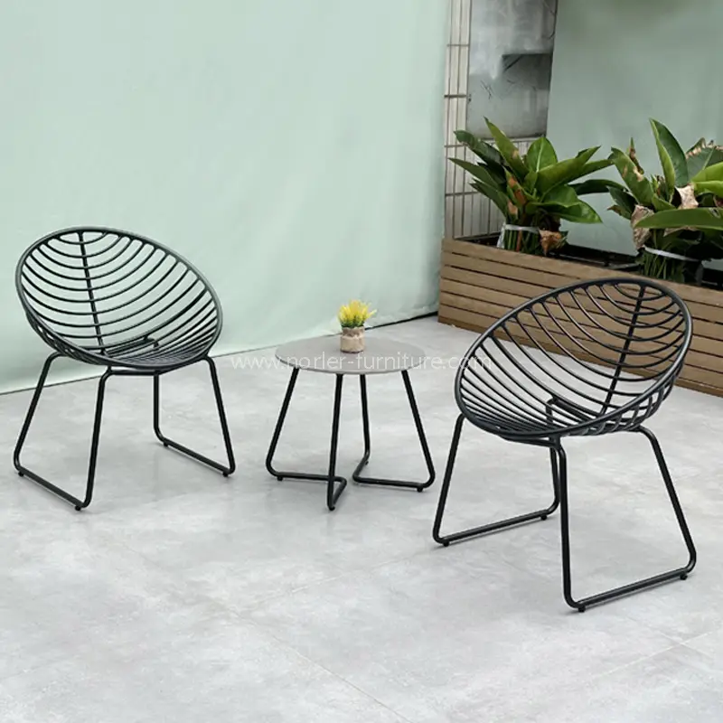 Outdoor Weather Resistant Aluminum Frame Coffee Balcony Set