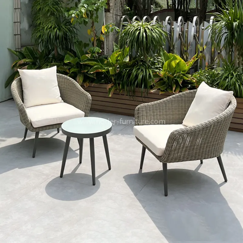 Bingkai aluminium outdoor ringkasan pe rotan balkon set