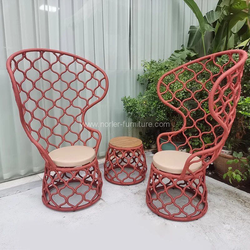 Sofa tenun tali outdoor ratu modern