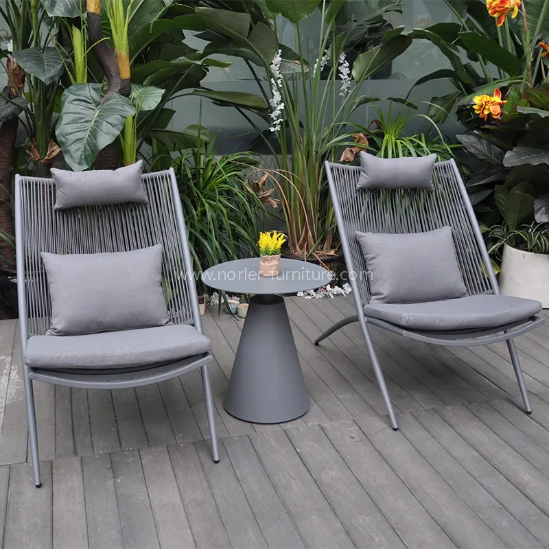 Set balkon tenunan luar ruangan sederhana modern