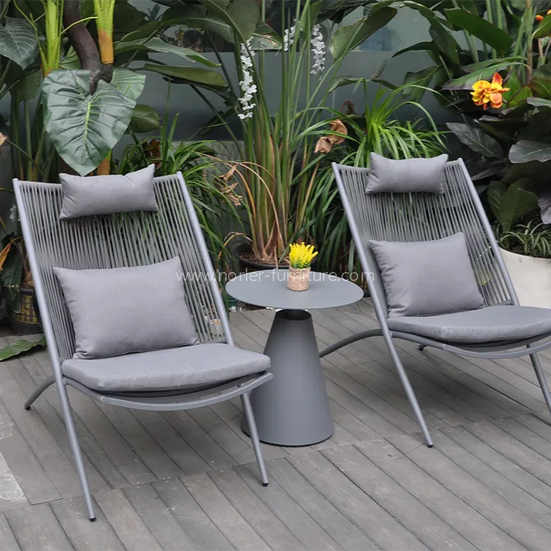 Set balkon tenunan luar ruangan sederhana modern