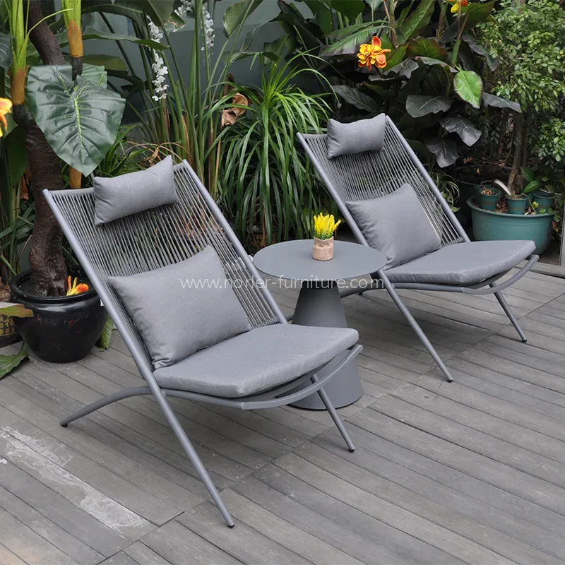 Set balkon tenunan luar ruangan sederhana modern