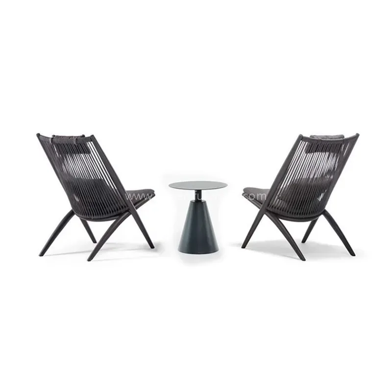 Set balkon tenunan luar ruangan sederhana modern