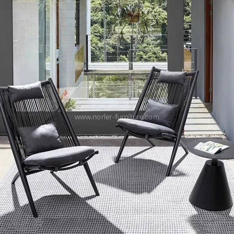 Set balkon tenunan luar ruangan sederhana modern