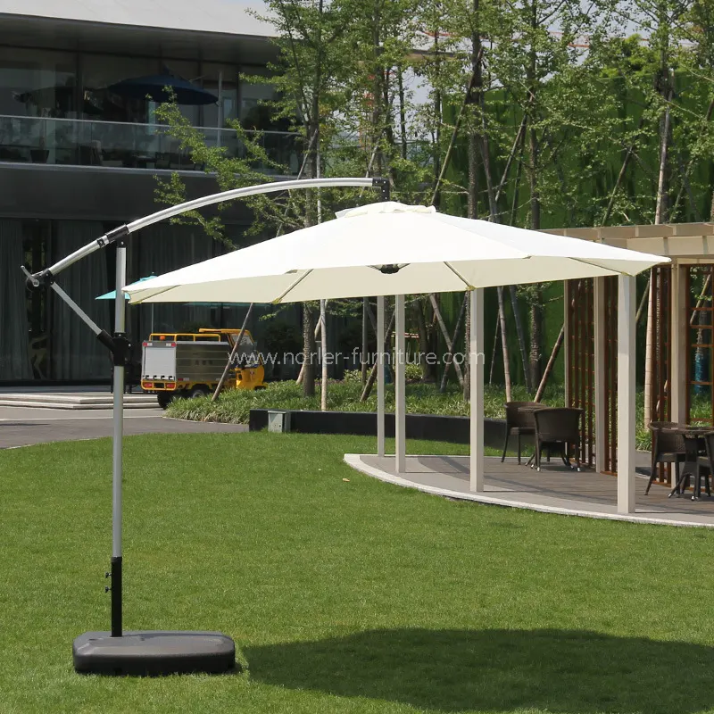 Outdoor All-Aluminium Brushed Banana Parasol