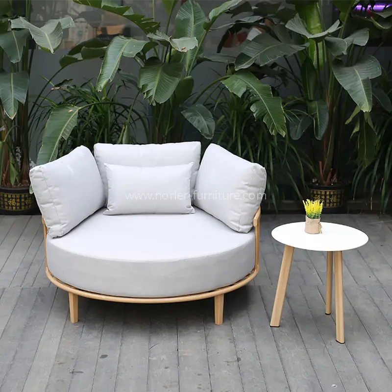 Outdoor Aluminium Frame Patio Balcony Round Bed Furniture