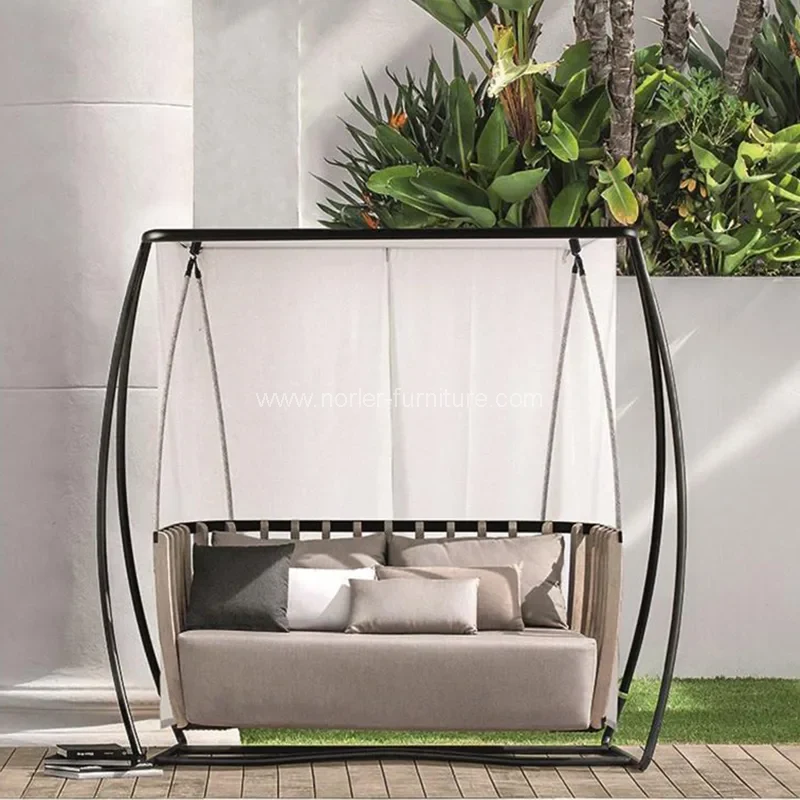 Outdoor Aluminium Frame Rope Adumbrate Swing Chair