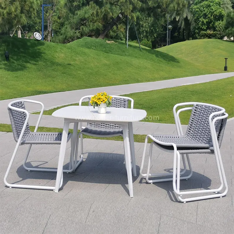 Bingkai Aluminium Luar Ruang Tenun Set Balkon Tahan Air