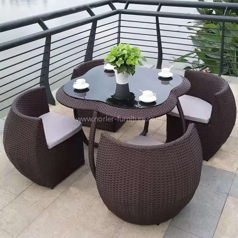 Balkon Outdoor Rattan Round Dining Set Furniture