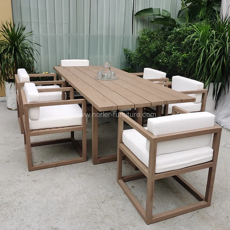 Set Kayu Kayu Outdoor Set Makan Restoran